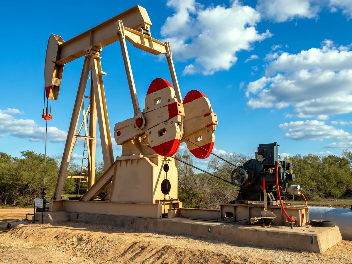 A producing pumpjack, South Texas